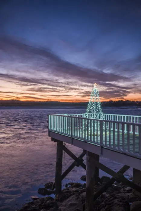 Framed Print : USA, Massachusetts, Cape Ann, Annisquam. Waterfront Christmas Tree Framed Print : USA, Massachusetts, Cape Ann, Annisquam. Waterfront Christmas Tree