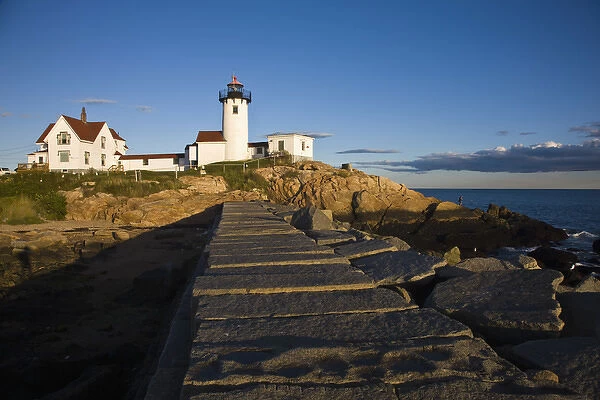 USA, Massachusetts, Cape Ann, Gloucester. Eastern Point Lighthouse, sunset