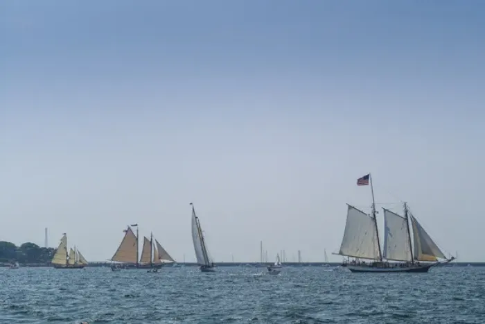 Framed Print : USA, Massachusetts, Cape Ann, Gloucester, Americas Oldest Seaport, Annual Schooner