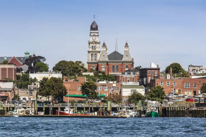 Framed Print : USA, Massachusetts, Cape Ann, Gloucester. Gloucester City Hall