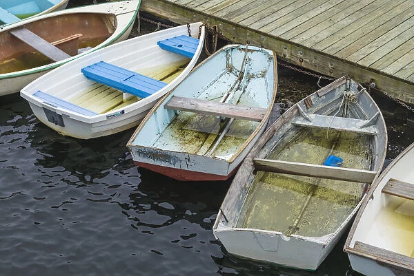 USA, Massachusetts, Cape Ann, Gloucester. Boats in Annisquam Harbor