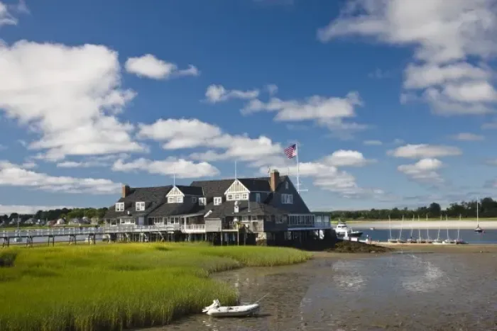 Framed Print : USA, Massachusetts, Cape Ann, Gloucester. Annisquam Village, Annisquam Yacht Club