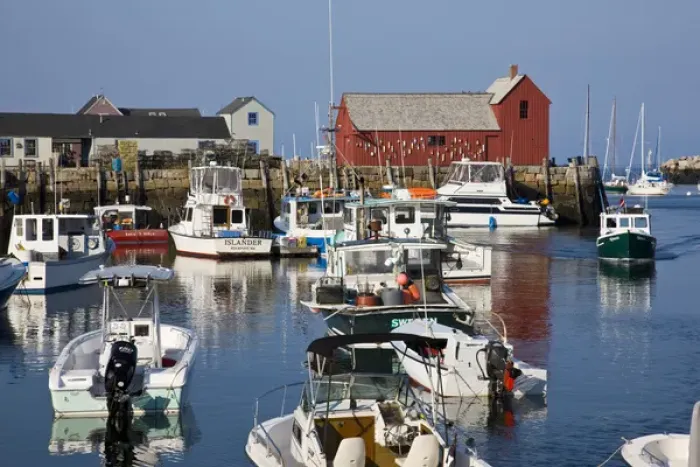 Framed Print : USA, Massachusetts, Cape Ann, Rockport. Rockport Harbor, late afternoon