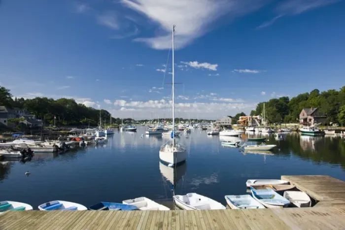 Framed Print : USA, Massachusetts, Cape Ann, Rockport. Rockport Harbor, morning