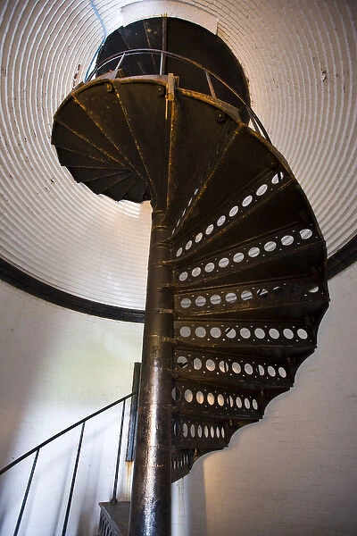USA, Massachusetts, Cape Ann, Rockport. Thatcher Island, North Lighthouse Tower staircase