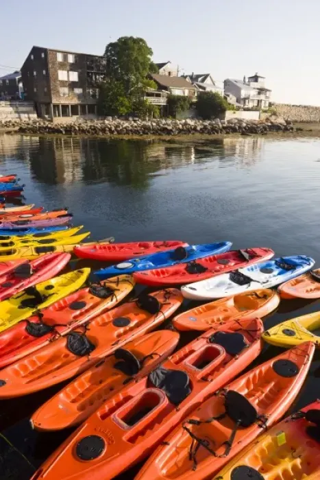 Framed Print : USA, Massachusetts, Cape Ann, Rockport. Rockport Harbor, ocean kayaks Framed Print : USA, Massachusetts, Cape Ann, Rockport. Rockport Harbor, ocean kayaks