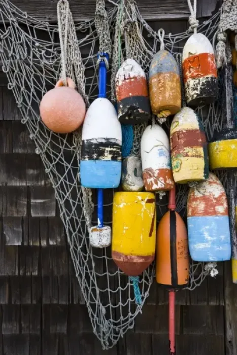 Framed Print : USA, Massachusetts, Cape Ann, Rockport. Rockport Harbor, lobster buoys