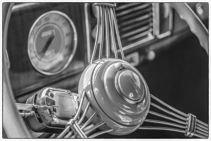 Framed Print : USA, Massachusetts, Essex. Interior detail of antique cars, 1940 s-era steering wheel Framed Print : USA, Massachusetts, Essex. Interior detail of antique cars, 1940 s-era steering wheel