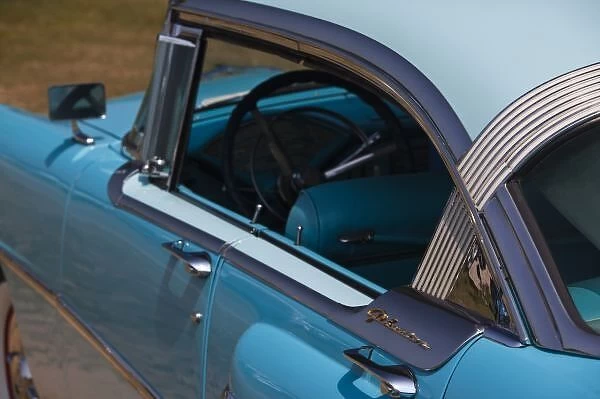 USA, Massachusetts, Gloucester. Antique car show, detail of 1950s-era Phaeton