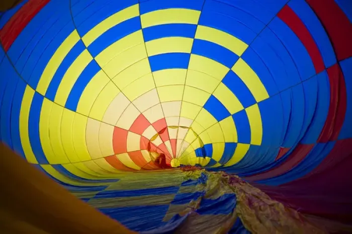 Framed Print : USA, Massachusetts, Hudson, Ballon Festival, hot air balloon interior