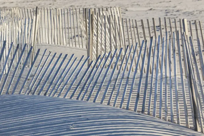 Framed Print : USA, Massachusetts, Nantucket Island. Madaket. Madaket Beach, sand fence and shadows Framed Print : USA, Massachusetts, Nantucket Island. Madaket. Madaket Beach, sand fence and shadows