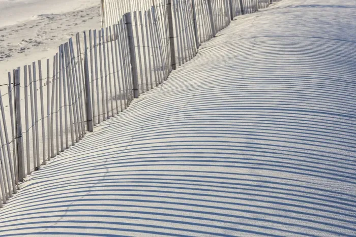 Framed Print : USA, Massachusetts, Nantucket Island. Madaket. Madaket Beach, sand fence and shadows Framed Print : USA, Massachusetts, Nantucket Island. Madaket. Madaket Beach, sand fence and shadows