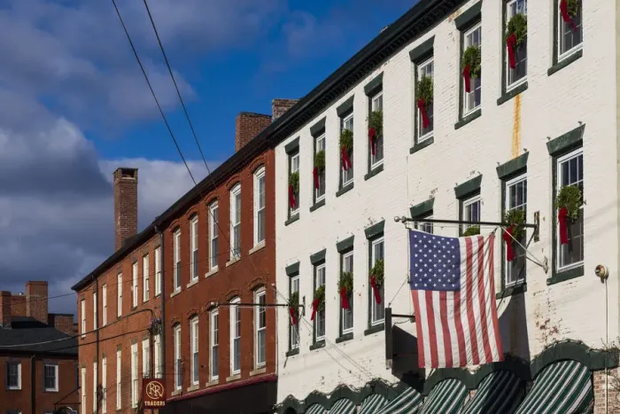 Framed Print : USA, Massachusetts, Newburyport, Middle Street buildings Framed Print : USA, Massachusetts, Newburyport, Middle Street buildings