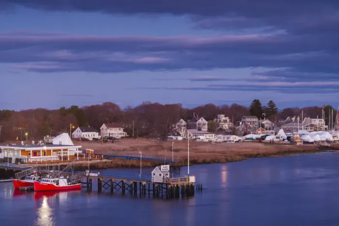 Framed Print : USA, Massachusetts, Newburyport, view of the Merrimack River at dusk Framed Print : USA, Massachusetts, Newburyport, view of the Merrimack River at dusk