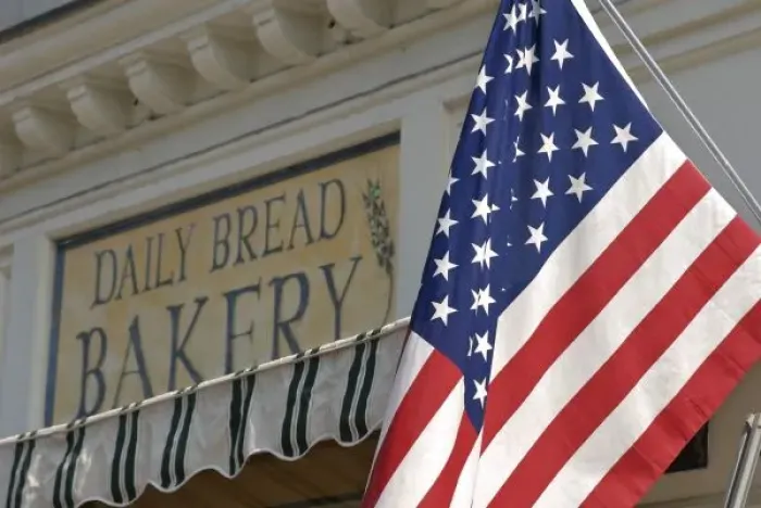 Framed Print : USA; Massachusetts; Stockbridge; Daily Bread Bakery sign Framed Print : USA; Massachusetts; Stockbridge; Daily Bread Bakery sign