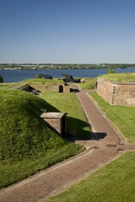 Framed Print : USA, MD, Baltimore. Many paths lead around Fort McHenrys fortified walls