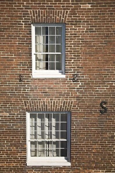 USA, MD, Baltimore. Wall detail of the living quarters inside the fortified walls of Fort McHenry