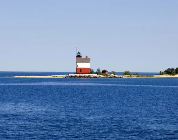 Framed Print : USA, Michigan, Macinaw City, Round Island Lighthouse Framed Print : USA, Michigan, Macinaw City, Round Island Lighthouse