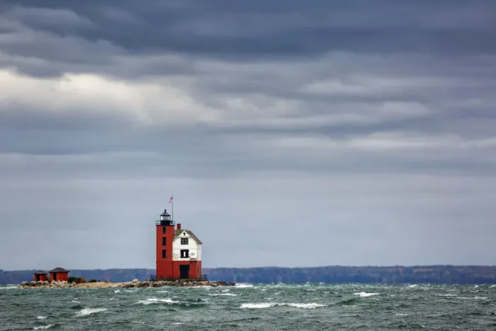 Framed Print : USA, Michigan, Mackinac Island, Round Island Passage Light Framed Print : USA, Michigan, Mackinac Island, Round Island Passage Light