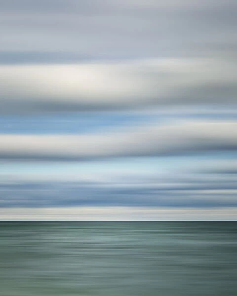 USA, Michigan, Mackinac Island. Abstract blur of Lake Huron from Mission Point