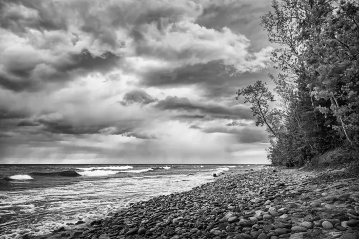 Framed Print : USA, Michigan, Munising, Receding storm clouds at Pictured Rocks National Lakeshore Framed Print : USA, Michigan, Munising, Receding storm clouds at Pictured Rocks National Lakeshore