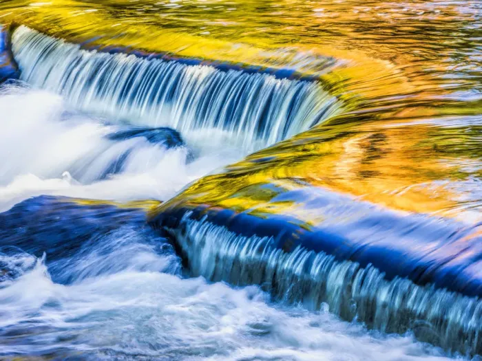 Framed Print : USA, Michigan. Ottawa National Forest, smooth water reflecting fall foliage, Middle Framed Print : USA, Michigan. Ottawa National Forest, smooth water reflecting fall foliage, Middle
