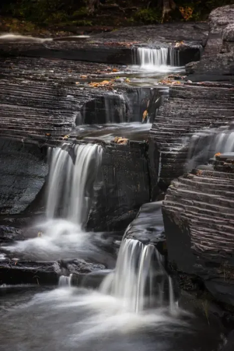 Framed Print : USA, Michigan, Upper Peninsula. Waterfalls in the Presque Isle River