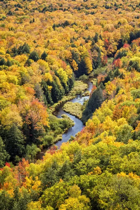 Framed Print : USA, Michigan, Upper Peninsula, Big Carp River in the Lake of the Clouds Scenic Area