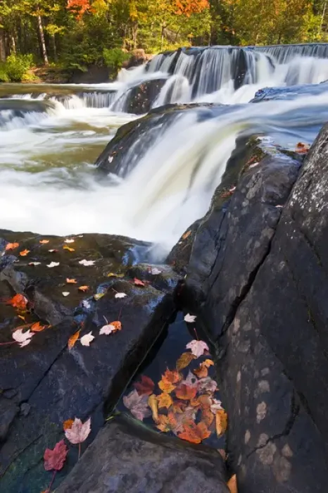 Framed Print : USA, Michigan, Upper Peninsula. Bond Falls in autumn