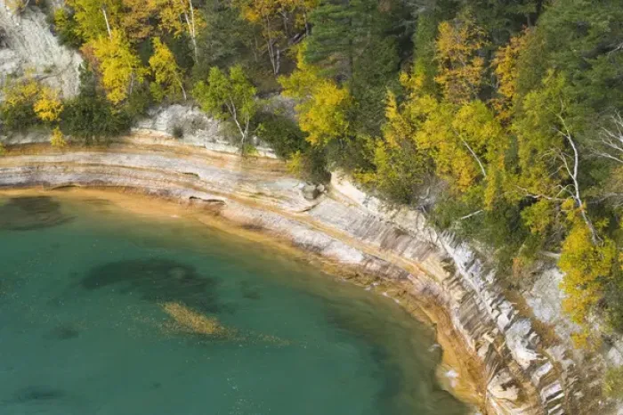 Framed Print : USA-Michigan-Upper Peninsula-Pictured Rocks National Lakeshore: Miners Castle