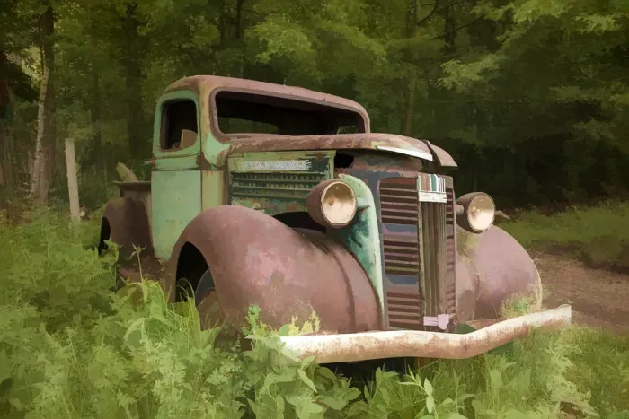 Framed Print : USA, Minnesota, Hinckley. Abstract of abandoned vintage truck Framed Print : USA, Minnesota, Hinckley. Abstract of abandoned vintage truck