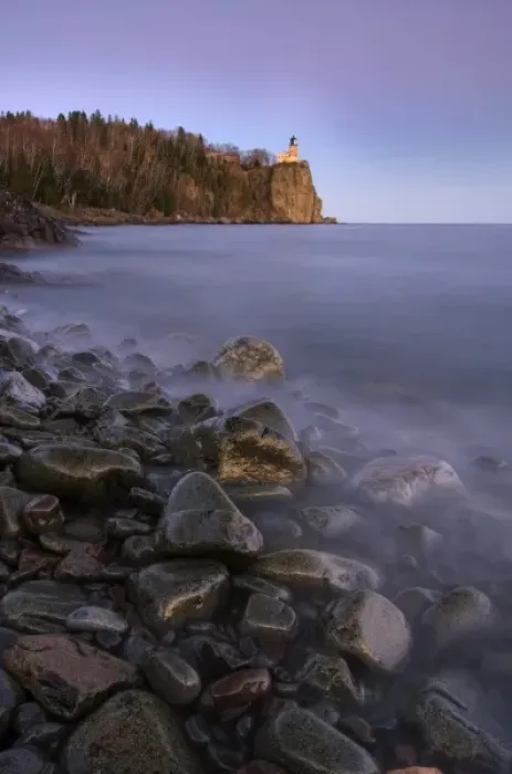 Framed Print : USA, Minnesota. Split Rock Lighthouse from the shore of Lake Superior Framed Print : USA, Minnesota. Split Rock Lighthouse from the shore of Lake Superior