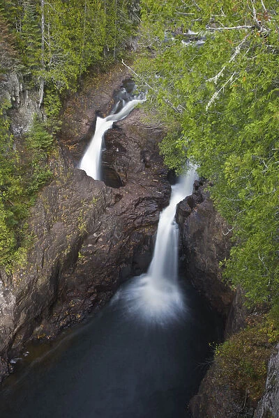 USA, Minnesota. Waterfalls on the North Shore of Lake Superior