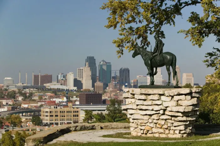 Framed Print : USA, Missouri, Kansas City, Penn Valley Park, statue of The Scout Framed Print : USA, Missouri, Kansas City, Penn Valley Park, statue of The Scout