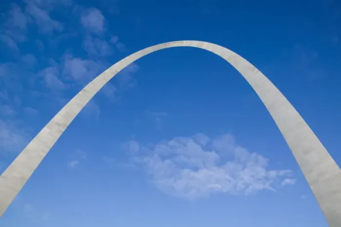 Framed Print : USA, Missouri, St. Louis: Gateway Arch Detail, Morning Framed Print : USA, Missouri, St. Louis: Gateway Arch Detail, Morning