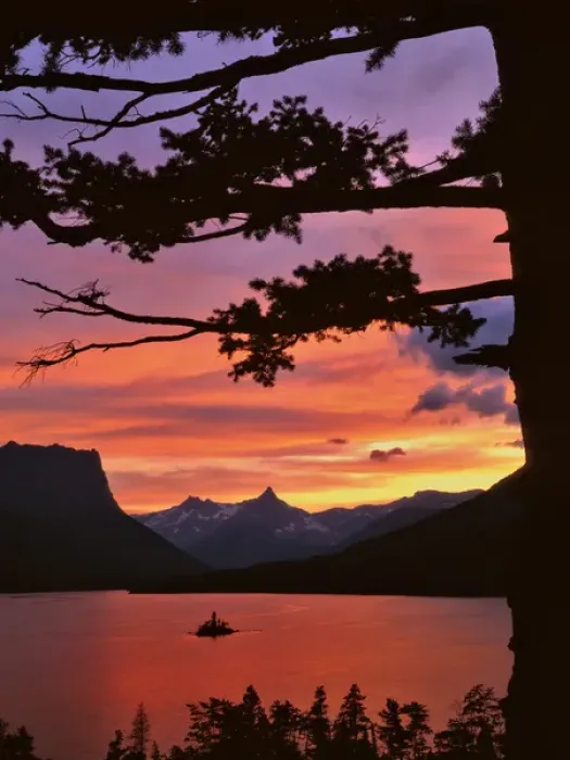 Framed Print : USA, Montana, Glacier National Park. St Mary Lake and Wild Goose Island at sunset Framed Print : USA, Montana, Glacier National Park. St Mary Lake and Wild Goose Island at sunset