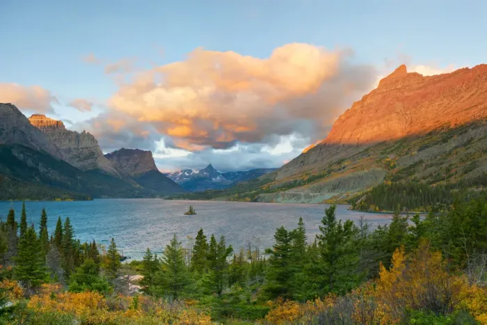 Framed Print : USA, Montana, Glacier National Park. St. Mary Lake at sunrise Framed Print : USA, Montana, Glacier National Park. St. Mary Lake at sunrise