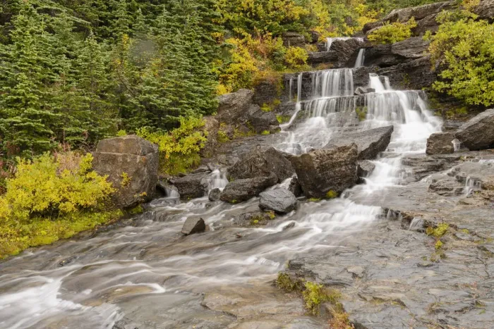 Framed Print : USA, Montana, Glacier National Park. Lunch Creek cascades scenic Framed Print : USA, Montana, Glacier National Park. Lunch Creek cascades scenic