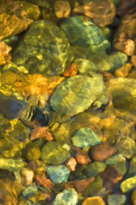 Framed Print : USA, Montana, Rattlesnake Wilderness Area. Reflection on underwater rocks. Credit as