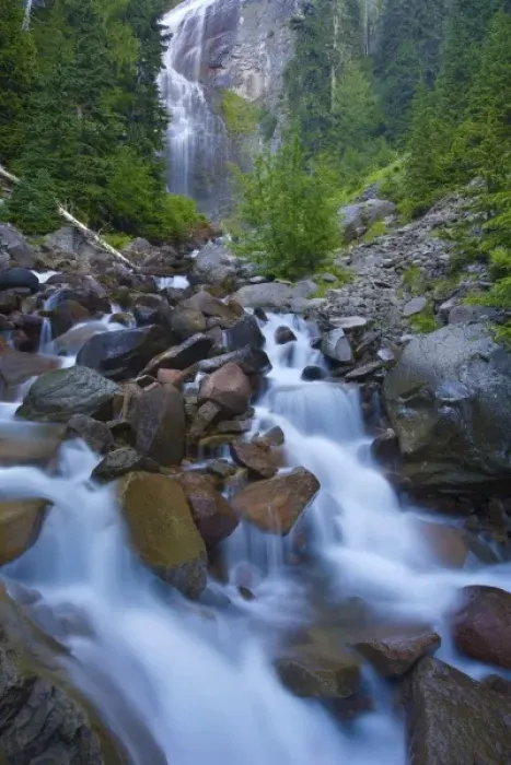 Framed Print : USA, Mt. Rainier National Park, Washington. Spray Falls near the Wonderland Trail Framed Print : USA, Mt. Rainier National Park, Washington. Spray Falls near the Wonderland Trail