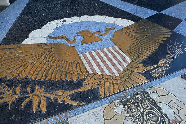 USA, Nevada, Bas relief plaque of an American Eagle, Hoover Dam