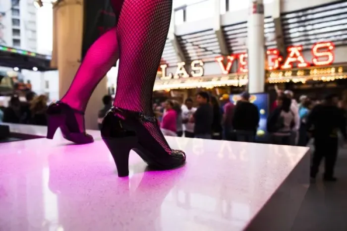 Framed Print : USA, Nevada, Las Vegas, Downtown, Fremont Street Experience, outdoor go-go dancers, NR Framed Print : USA, Nevada, Las Vegas, Downtown, Fremont Street Experience, outdoor go-go dancers, NR