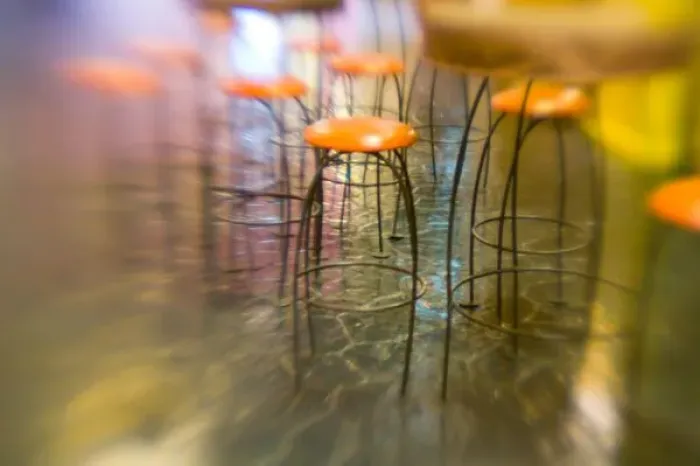 Framed Print : USA, Nevada, Las Vegas: Luxor Casino, Lounge Stools / Defocussed Framed Print : USA, Nevada, Las Vegas: Luxor Casino, Lounge Stools / Defocussed