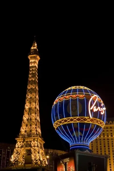 Framed Print : USA, Nevada, Las Vegas. Paris Las Vegas Hotel & Casino lit at night Framed Print : USA, Nevada, Las Vegas. Paris Las Vegas Hotel & Casino lit at night