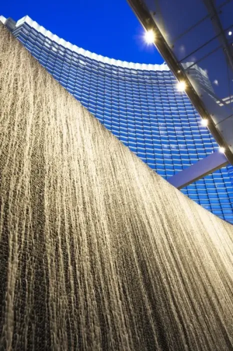 Framed Print : USA, Nevada, Las Vegas, The Strip, CityCenter, waterfall wall