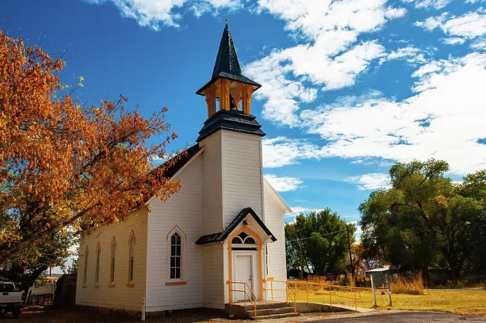 Framed Print : USA, Nevada, Paradise Valley. Community Church Framed Print : USA, Nevada, Paradise Valley. Community Church