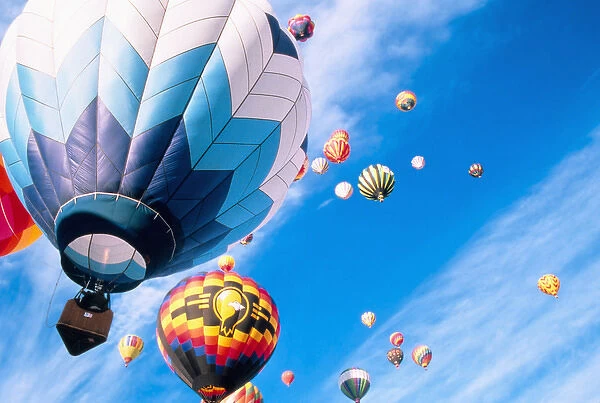 USA, Nevada, Reno. Hot air balloons take flight