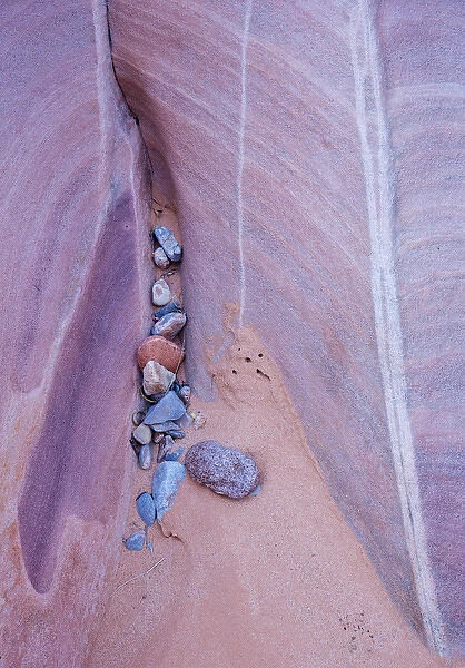 USA, Nevada, Valley of Fire State Park. Eroded rock and pebbles
