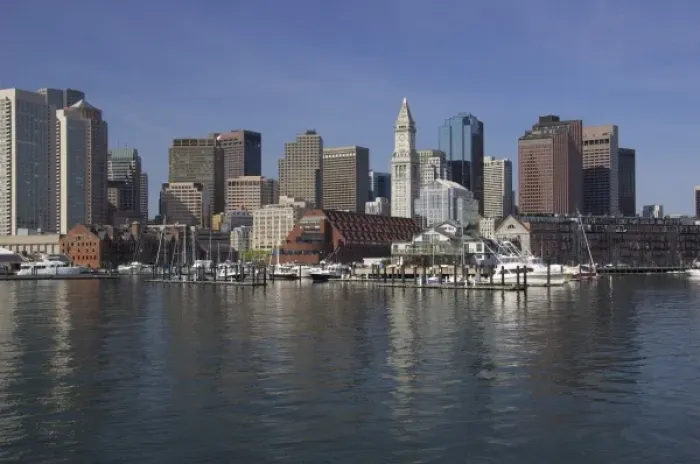 Framed Print : USA, New England, Massachusetts, Boston, Long Wharf, Lewis Wharf, Boston Harbor