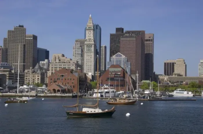 Framed Print : USA, New England, Massachusetts, Boston, Long Wharf, Lewis Wharf, Boston Harbor